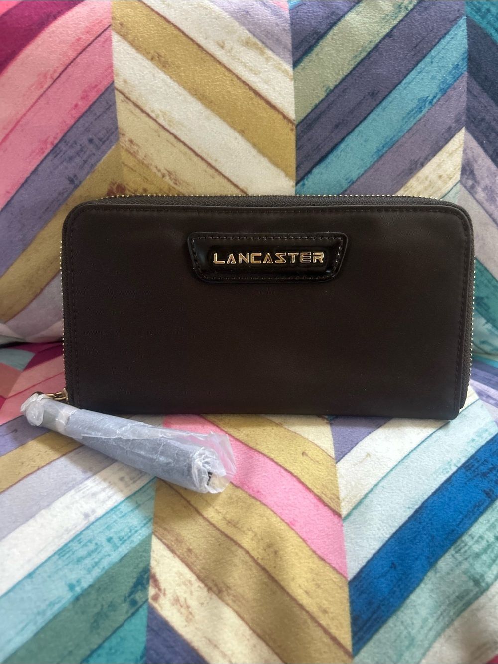 Lancaster Paris Black Zip-Around Wallet Nylon